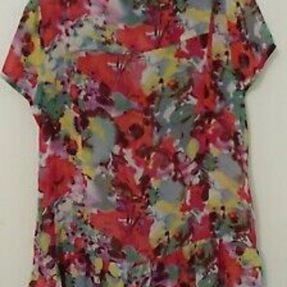 A.N.A Short sleeve flower chiffon blouse size P10